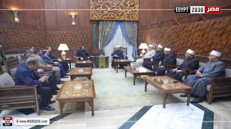 شيخ الأزهر خلال استقباله وفد الكنيسة السريانية الأرثوذكسية