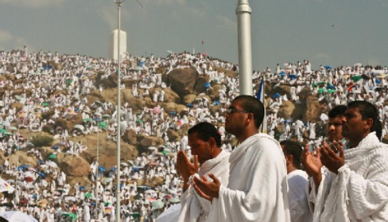 الحجاج يدعون وهم بجبل عرفات