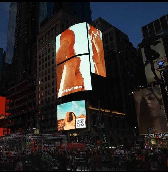 بدء عرض مواد دعائية عن المقاصد السياحية المصرية على شاشات ضخمة  بميدان «تايمز سكوير» بنيويورك