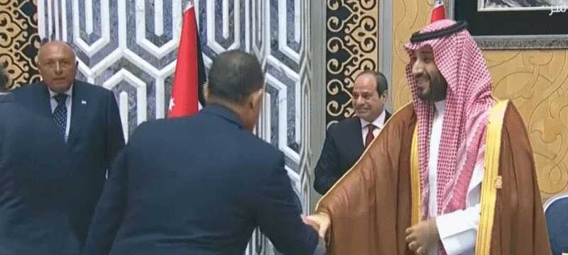 ولي العهد السعودي يستقبل الوفد المصري المشارك في قمة جدة «فيديو»