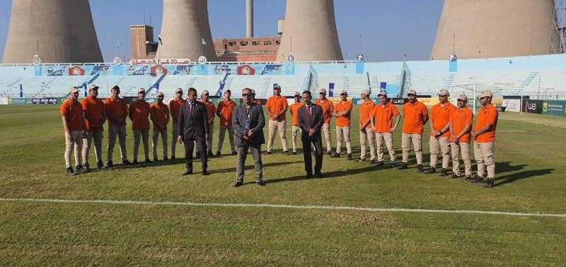 انتشار أمني مكثف باستاد المحلة قبل مباراة الزمالك الليلة.. صور