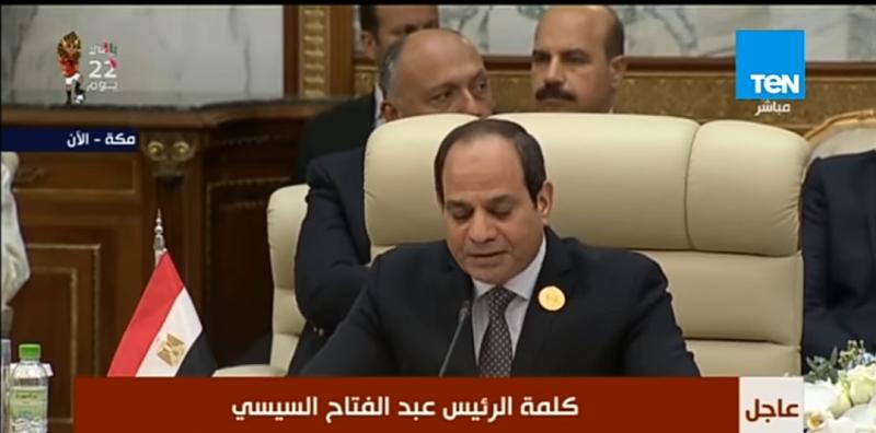 الرئيس السيسي أثناء كلمته 