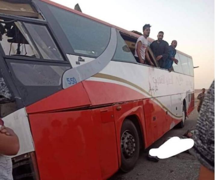 إصابة رضيعة مجهولة الهوية في حادث أتوبيس المنيا