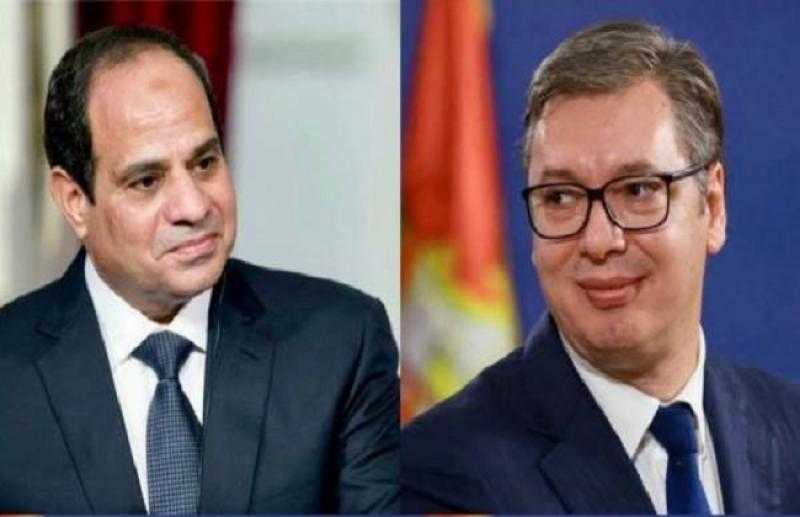 الرئيس الصربي يستقبل السيسي بمطار العاصمة بلجراد