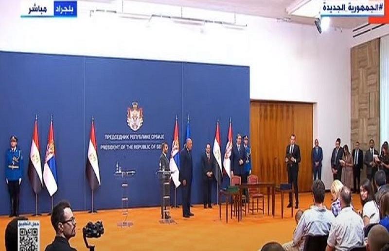 بث مباشر.. السيسي ونظيره الصربي يشهدان التوقيع على عدد من اتفاقيات التعاون