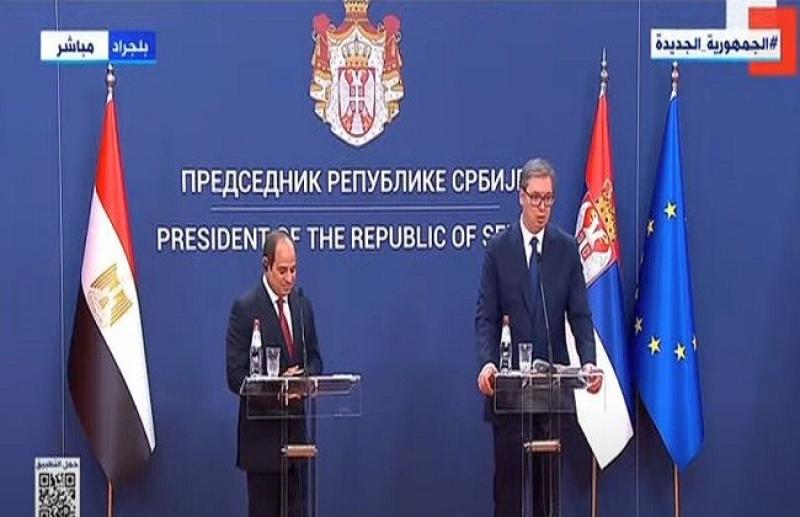 بث مباشر.. مؤتمر صحفي للسيسي ونظيره الصربي