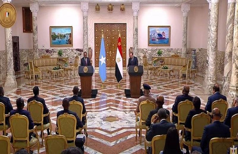 بث مباشر.. مؤتمر صحفي للرئيس السيسي ونظيره الصومالي