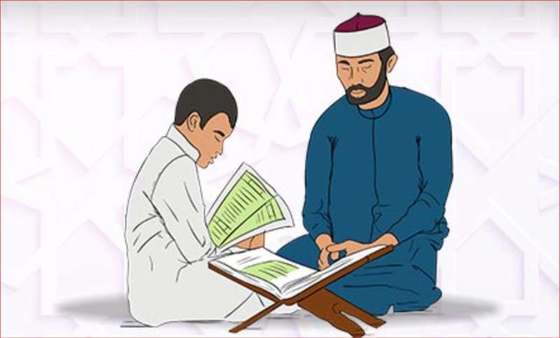شيخ وطالب يتعلم (تعبيرية)