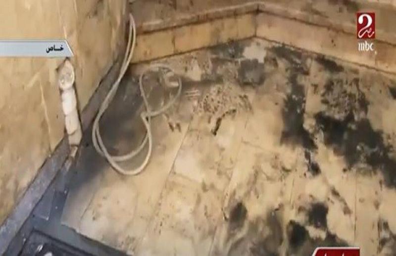 شاهد.. أول صور من داخل كنيسة أبو سيفن بعد تعرضها للحريق «فيديو»