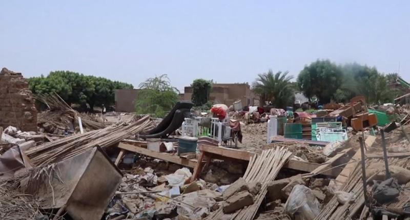 شاهد.. آثار مدمرة للفيضانات بالسودان «فيديو»