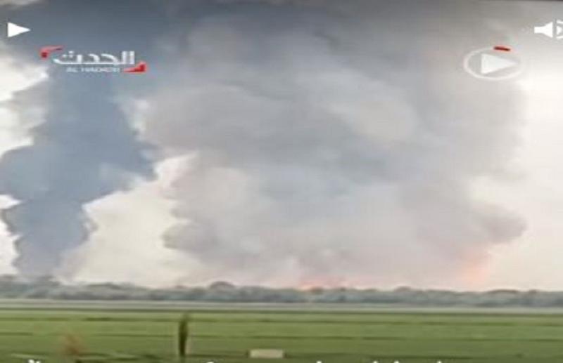 حريق وانفجارات بقاعدة روسية «فيديو»