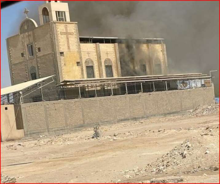  حريق بكنيسة الأنبا بيشوي بالمنيا الجديدة