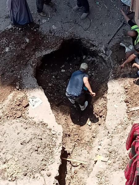 هبوط أرضي بشارع المدارس بحي مصر القديمة دون إصابات