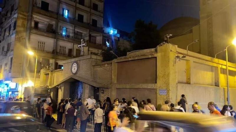 أول فيديو لحريق كنيسة مارجرجس في شبرا