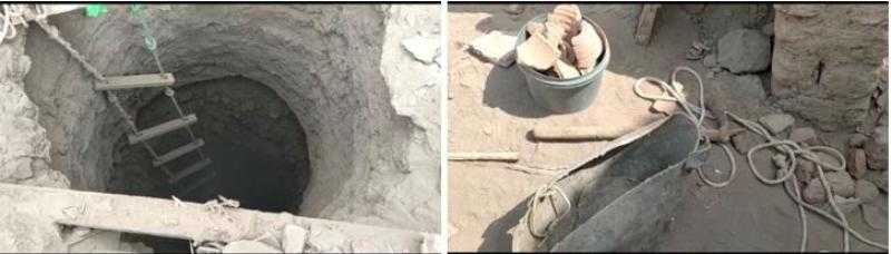 لعنة الفراعنة .. حفرة تبتلع شخصين أثناء التنقيب عن الآثار في الصف