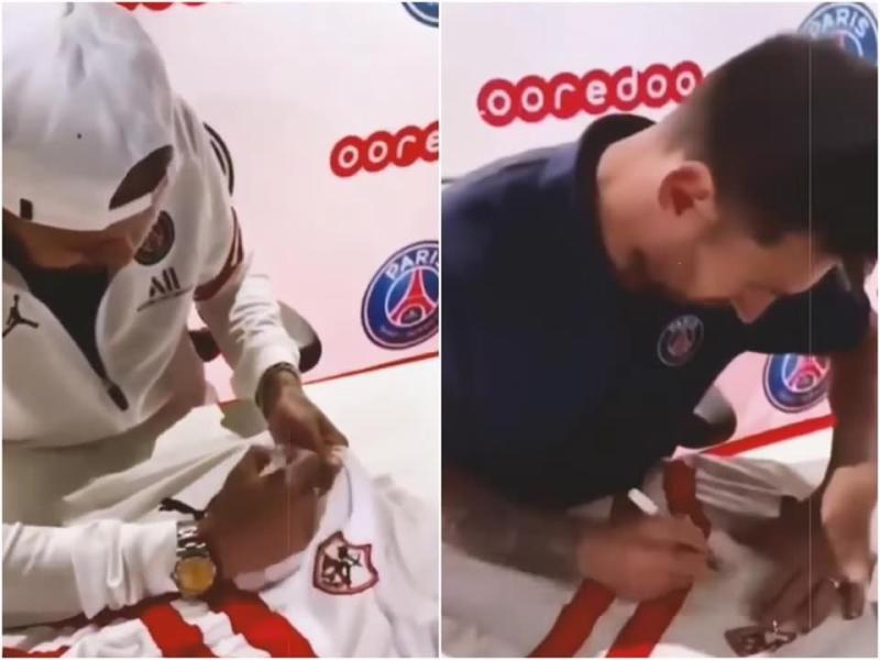 ميسي ونيمار يوقعان على قميص الزمالك بعد التتويج بالدوري