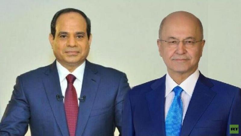 الرئيس المصري مع نظيره العراقي