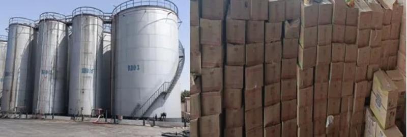 ضبط 10 أطنان زيت طعام و86 ألف عيوة سمن مجهولين في بدر