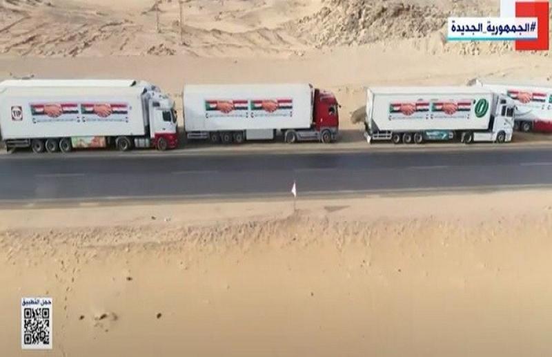 يشمل 90 شاحنة.. السيسي يوجه بتسيير جسر بري لدعم السودان «فيديو»