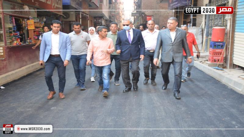 محافظ القليوبية يتفقد رصف شوارع بشبرا الخيمة بتكلفة 17 مليون جنيه