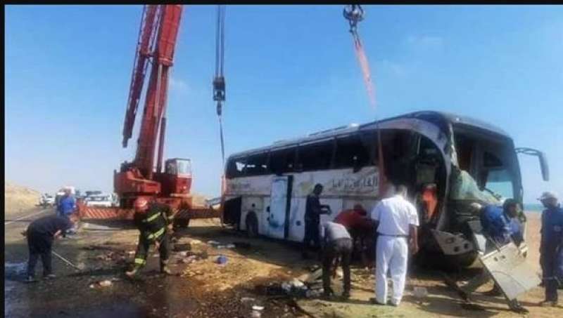 الأتوبيس المنكوب بطريق رأس غارب 