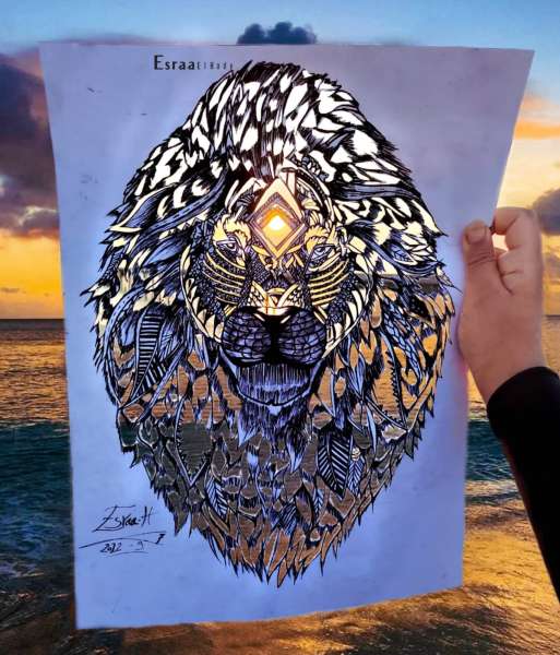 الرسم بأشعة غروب الشمس