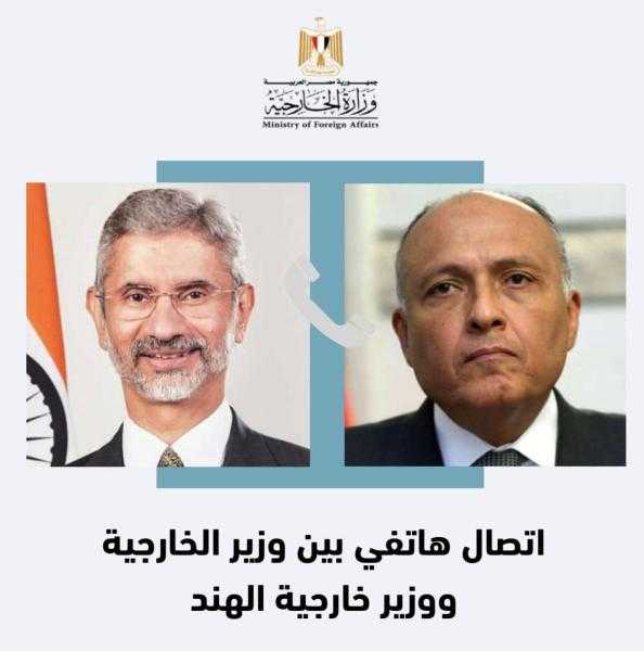 وزير الخارجية يبحث مع نظيره الهندي العلاقات الثنائية بين البلدين