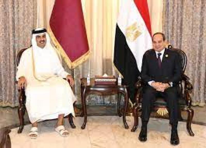 السيسي مع امير قطر