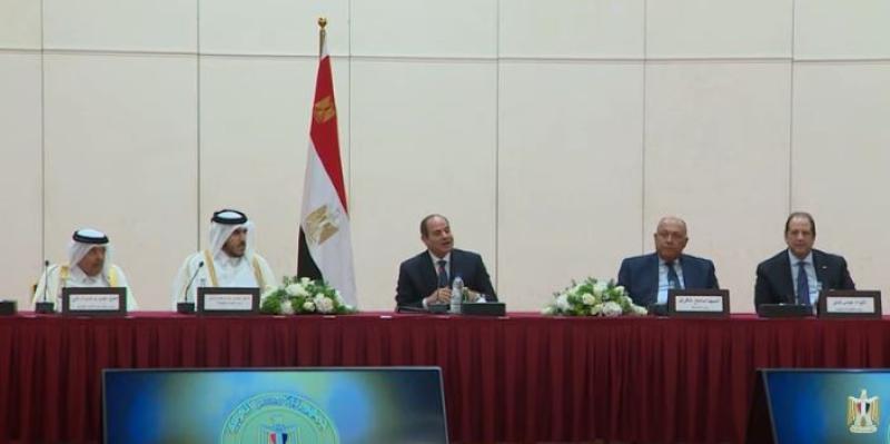شاهد.. لقاء السيسي بممثلي رابطة رجال الأعمال القطريين «فيديو»