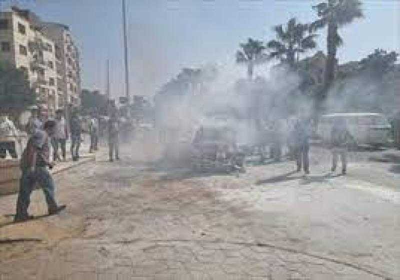 السيطرة على حريق في سيارة نقل محملة بأجولة قطن ببني سويف