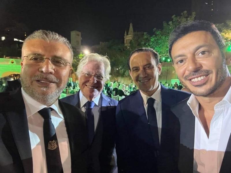 حسين فهمي وعمرو الليثى ومصطفى شعبان في حفل السفارة السعودية باليوم الوطني