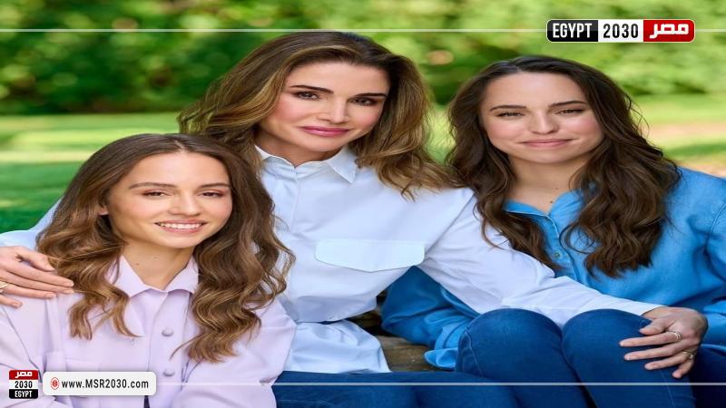 الملكة رانيا وابنتيها