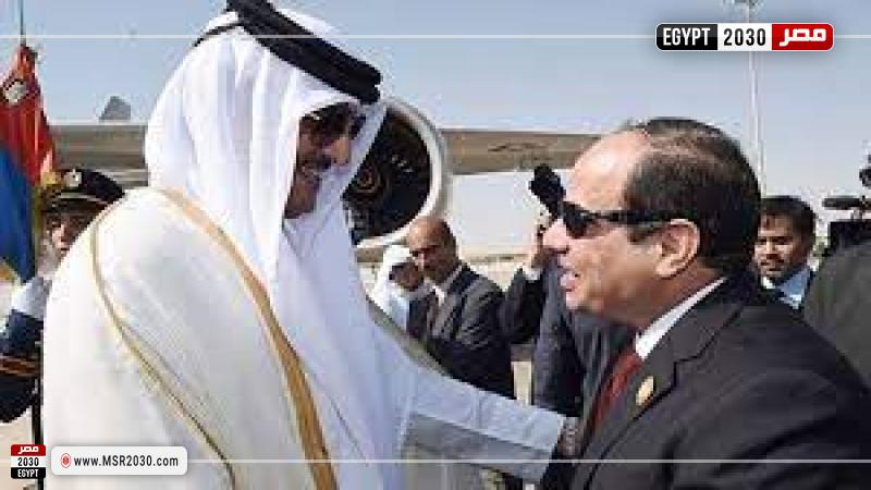السيسي مع أمير قطر