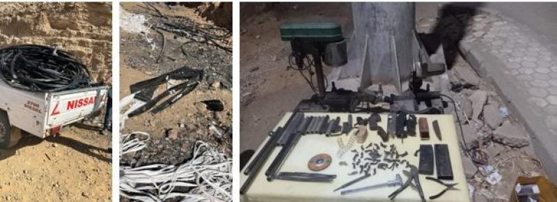 ضبط تشكيل عصابي وراء سرقة 1700 متر أسلاك كهربائية بأسوان