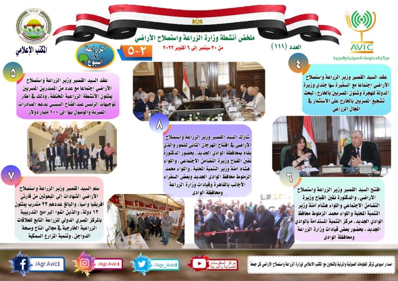 بالانفوجراف أنشطة وزارة الزراعة في أسبوع  