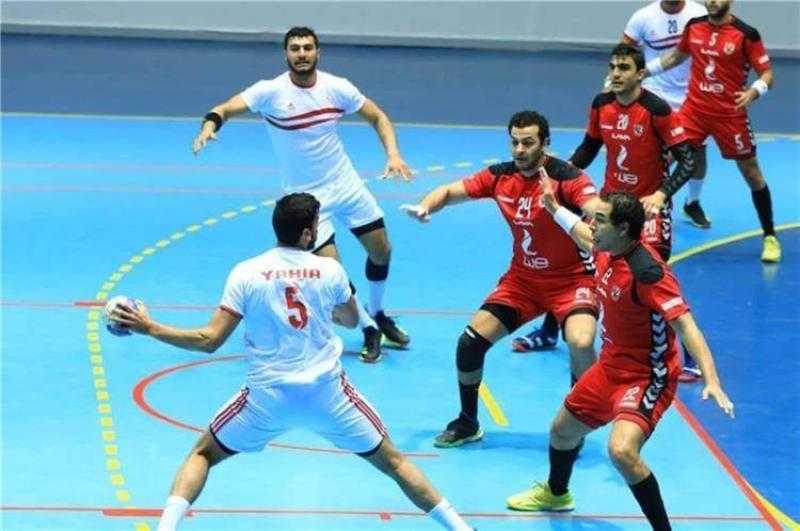 التعادل يحسم الشوط الأول من مباراة الأهلي والزمالك في اليد