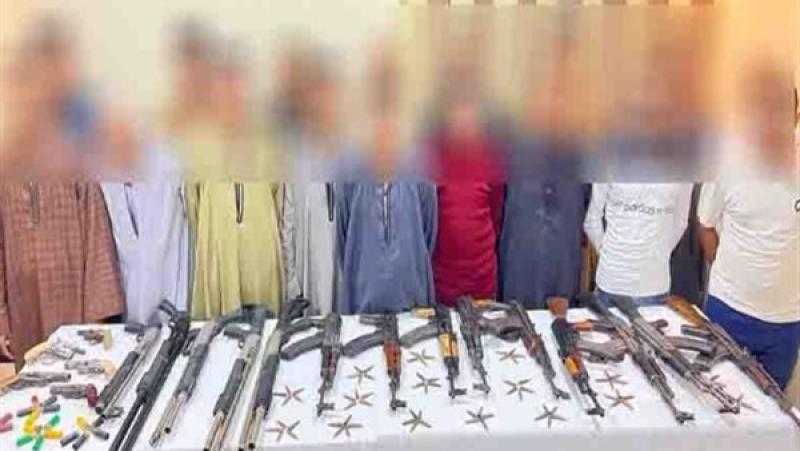 ضبط 13 قطعة سلاح ناري في حملة بمركزي صدفا والغنايم بأسيوط