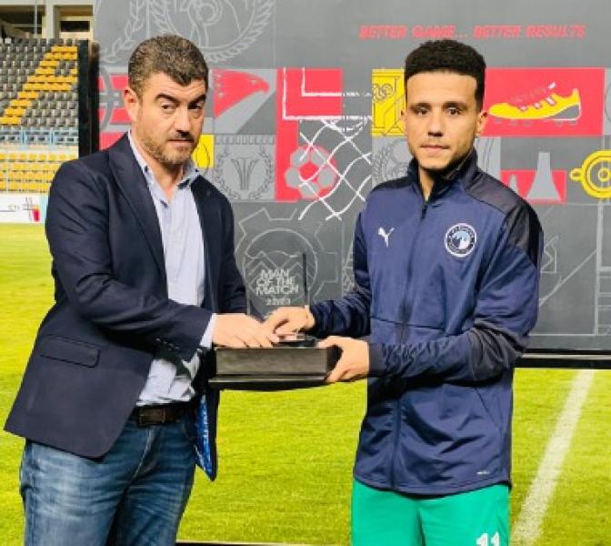 مصطفى فتحي أفضل لاعب في مباراة بيراميدز وإنبي