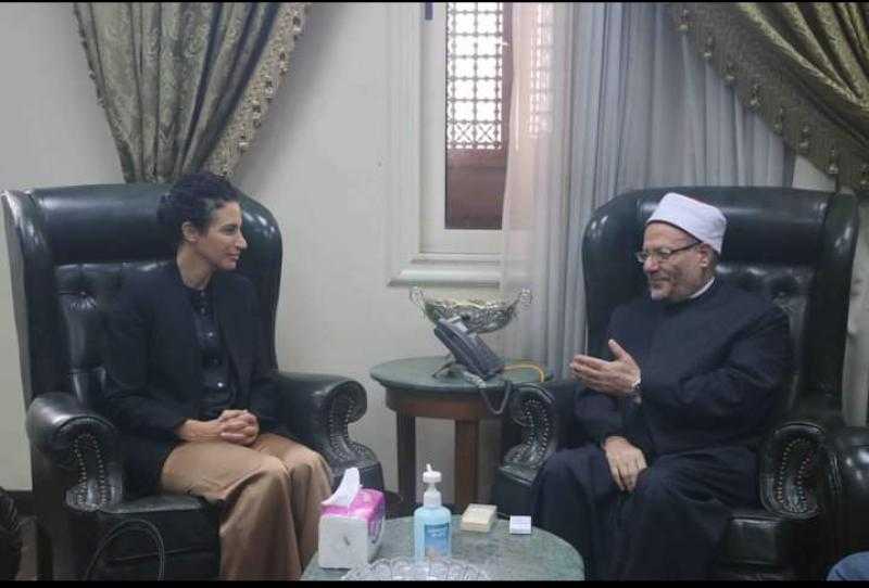 مفتي الجمهورية يستقبل ”بولي إيوانو” سفيرة جمهورية قبرص في القاهرة