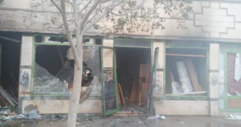 حريق محل أخشاب 