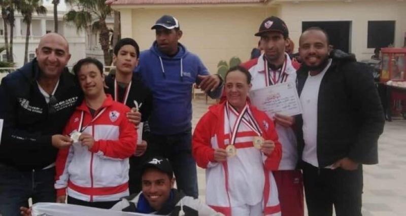 7 ميداليات متنوعة لأبطال ذوى الهمم بنادي الزمالك في بطولة الجمهورية للسباحة