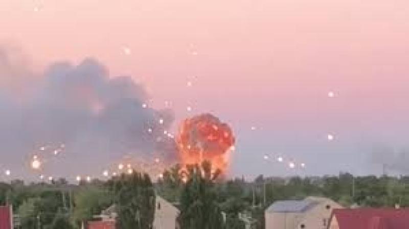 انفجار مخزن أسلحة روسية في خيرسون الأوكرانية