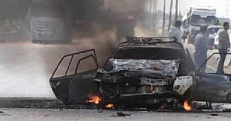 «العربية ولعت بيهم».. إصابة 4 أشخاص فى حادث تصادم بالدقهلية