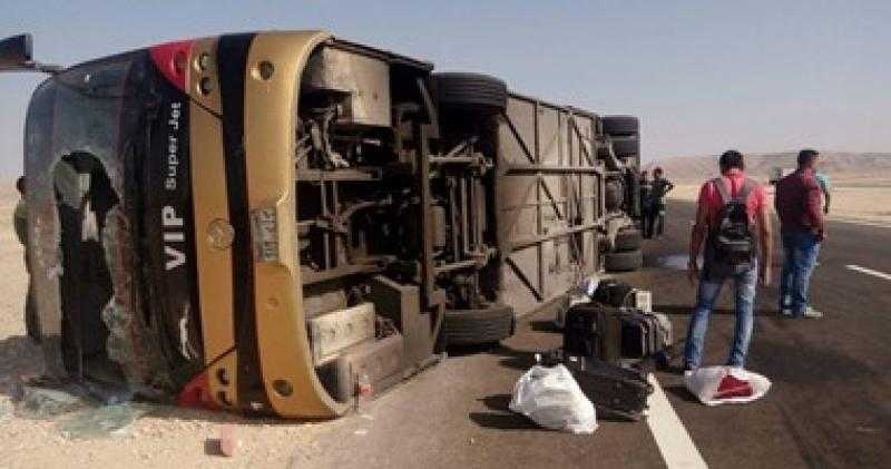 إصابة 7 أطفال في حادث انقلاب أتوبيس رحلات بوادي الريان