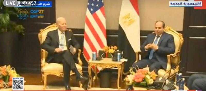 الرئيس السيسي يلتقي جو بايدن في قمة المناخ «فيديو»