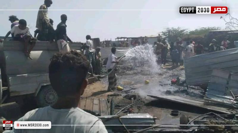حريق هائل  يلتهم عشرات من المساكن