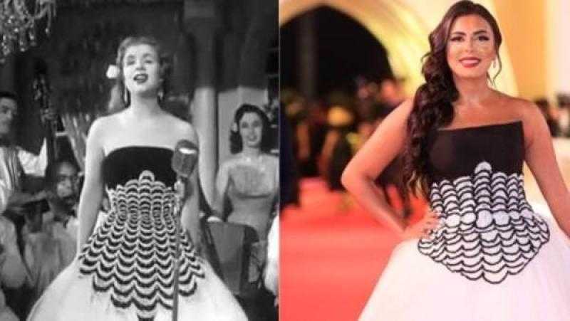 موضة زمان رجعت تاني.. هاجر الشرنوبي بإطلاله تشبه صباح في مهرجان القاهرة السينمائي