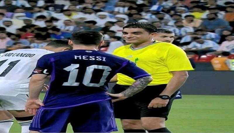 حوار ساخن بين ميسي وإبراهيم نور الدين بـ مباراة الأرجنتين والإمارات | فيديو