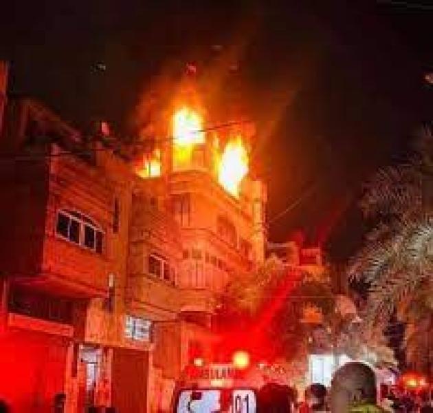 حريق بغزة 