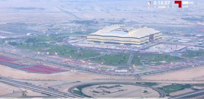 شاهد.. لقطات جوية لاستاد «البيت» قبل انطلاق مباراة افتتاح مونديال كأس العالم